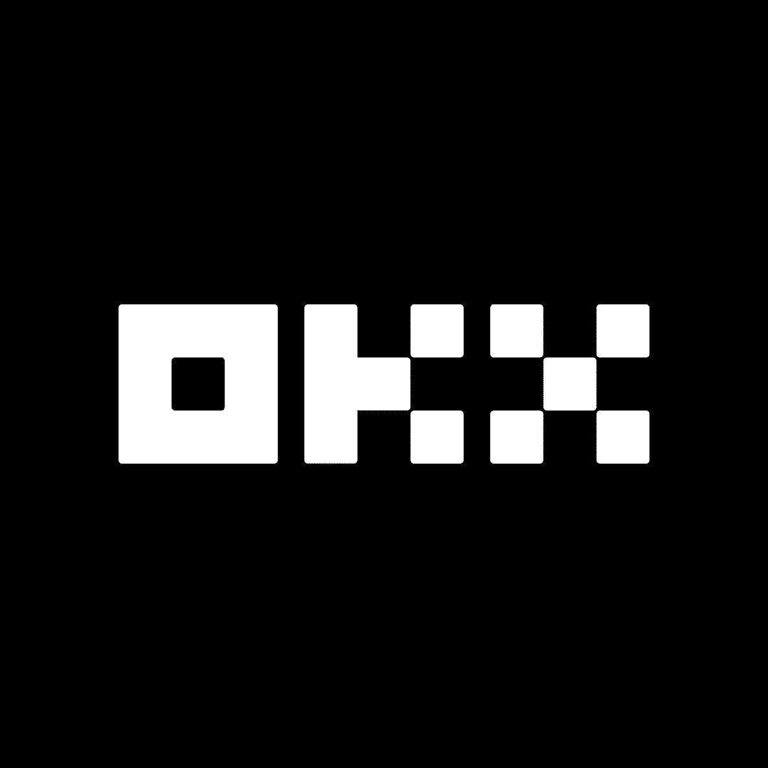 OKX logo in white against a black background