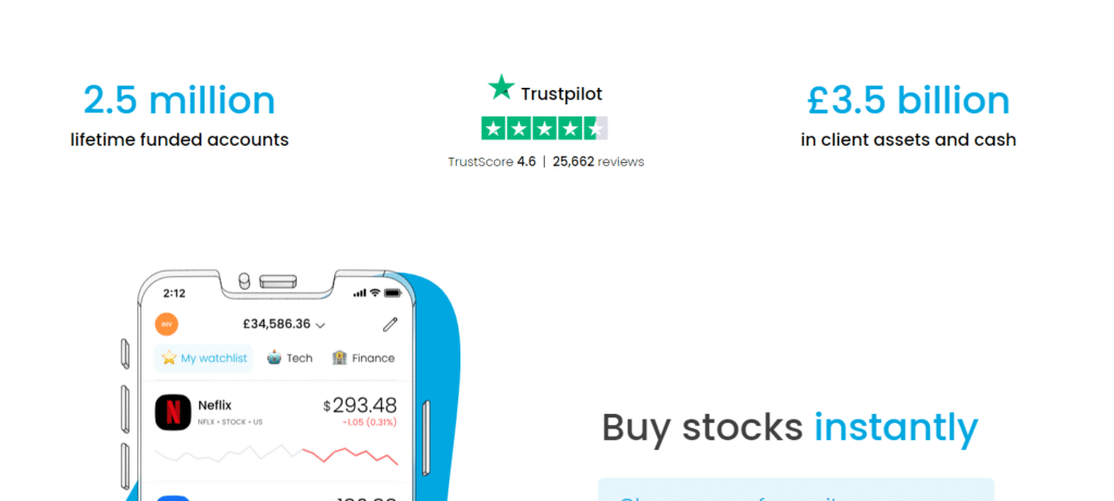 trading 212 unique points including amount of assets and cash invested and liftime funded accounts