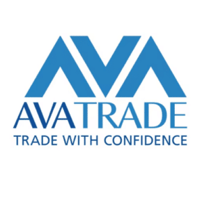 AvaTrade Logo White and Blue linking to homepage