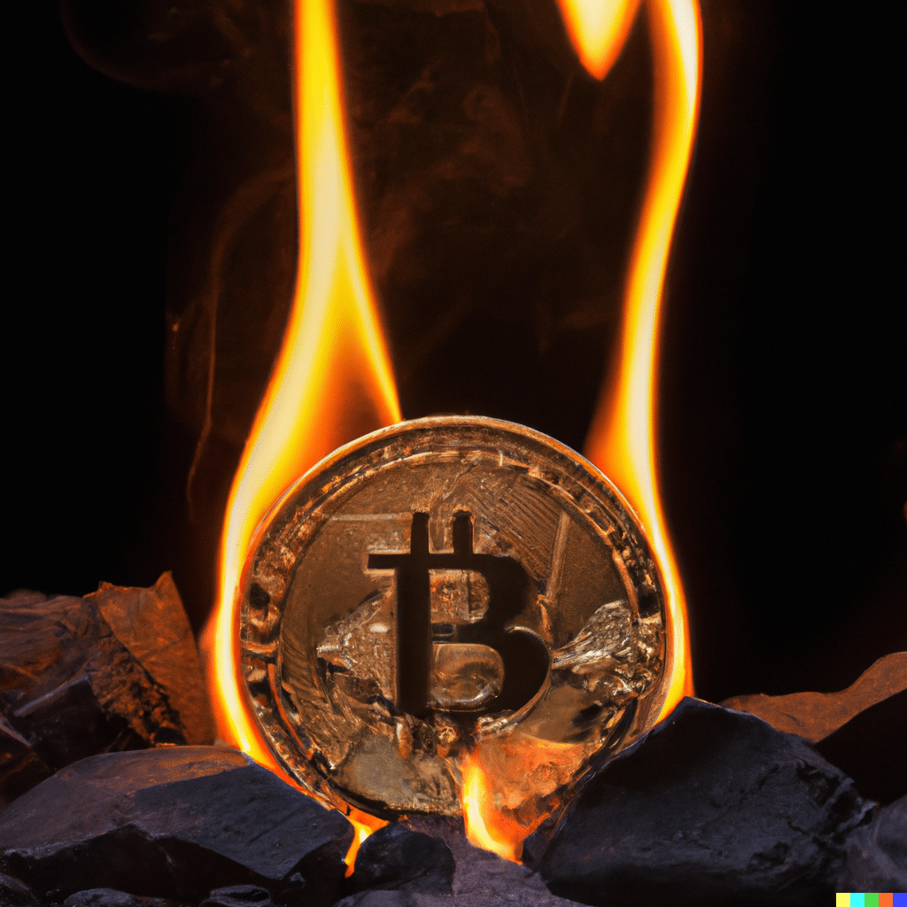 Physical bitcoin on fire