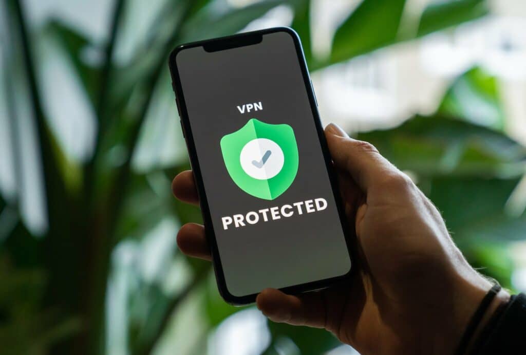 VPN protected on phone screen