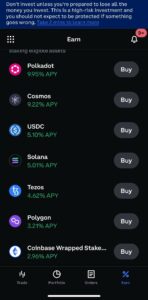 Coinbase Mobile Staking Screenshot Coinbase Review