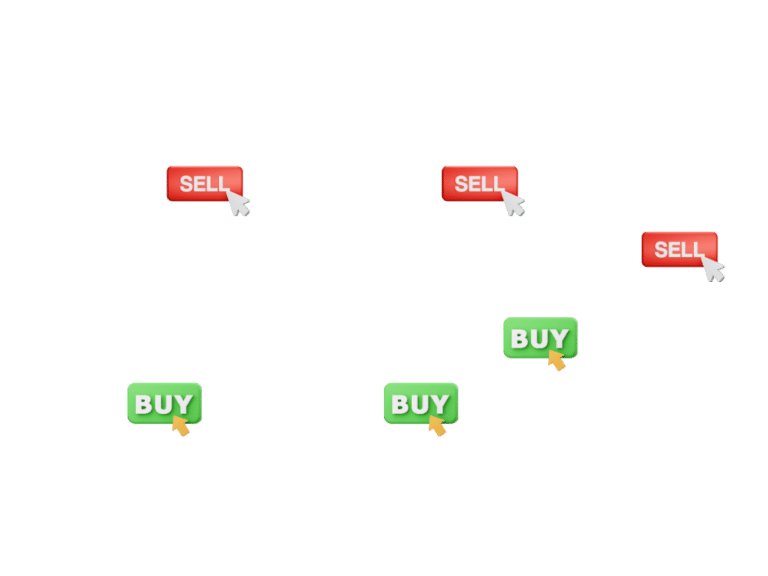 Graph showing buy and sell points for a day trader