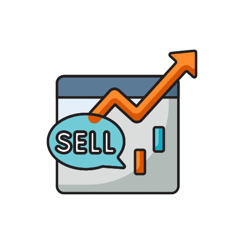 Short selling graph with an arrow pointing upwards