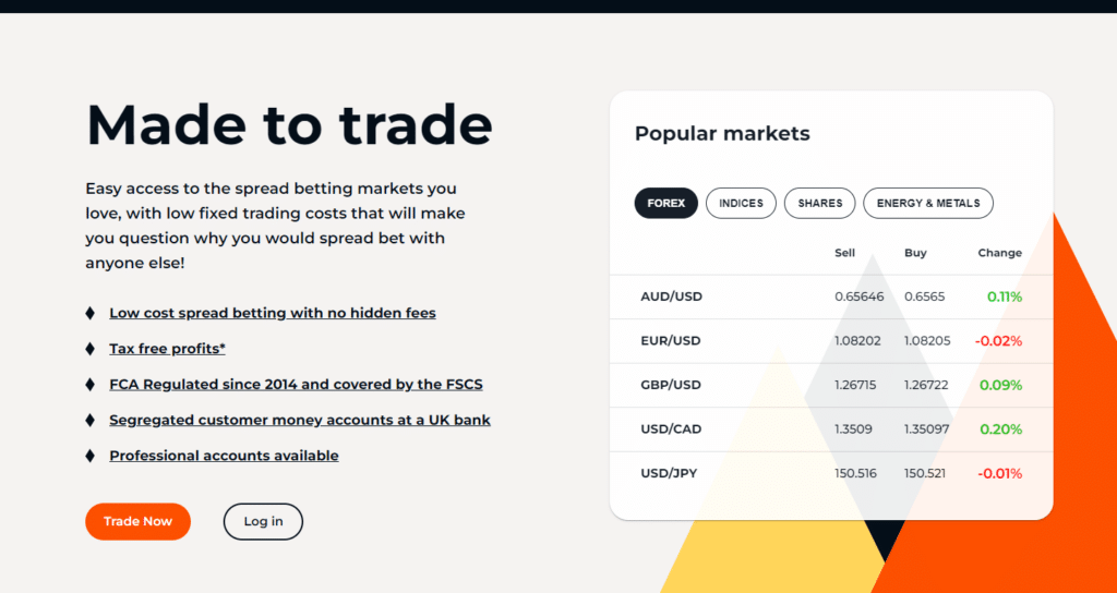 Trade Nation Landing Page showcasing main day trading features on why they are one of the best in the UK