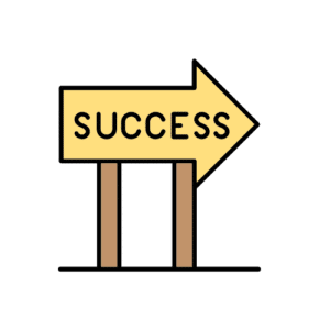 Signpost with success on it
