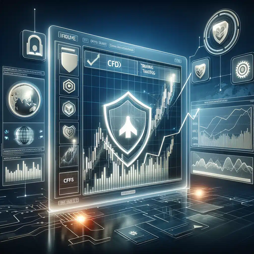 image that represents the concept of CFD trading with a focus on Saxo's capabilities and reputation in the field. It symbolizes the integration of a modern trading platform, financial growth, and Saxo's position as a trusted entity in CFD trading