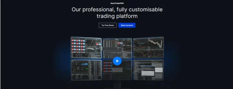 SAXO TRADER PRO platform interface featuring advanced trading tools and real-time market charts.