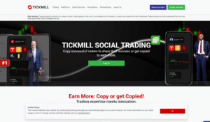 Tickmill social trading platform showcasing features and user interface.