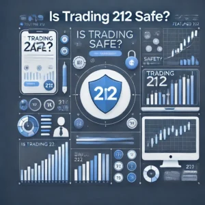 Featured blog image for 'Is Trading 212 Safe?' with a shield, trading charts, and blue tones reflecting Trading 212's branding.