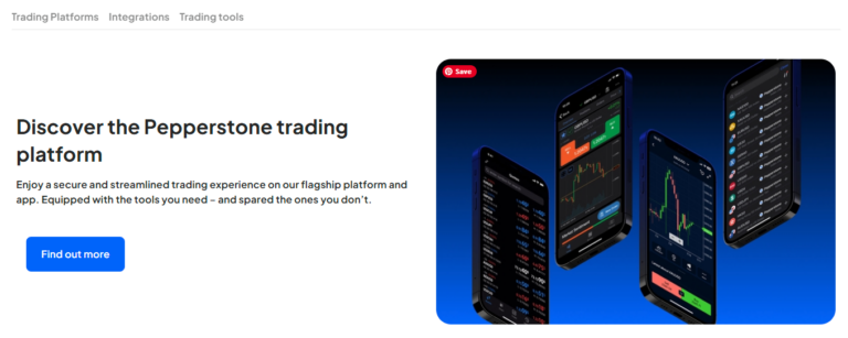 Pepperstone trading platform overview featuring mobile app interface with live market data, trading tools, and secure user experience in 2025