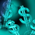 Digital illustration of multiple glowing dollar signs representing stablecoins like USDC in a futuristic financial environment