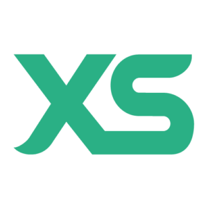 xs.com trading platform logo featuring green text and a transparent background