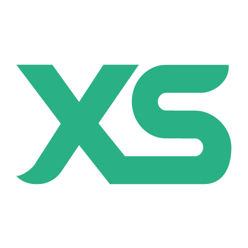 xs.com trading platform logo featuring green text and a transparent background