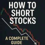 Graph showing declining stock prices with text ‘How to Short Stocks - A Complete Guide’, illustrating short selling strategies for beginners.