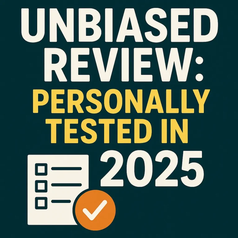 Unbiased Review Personally Tested in 2025 graphic with checklist and checkmark badge on dark teal background
