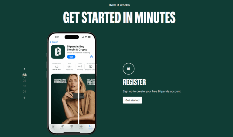 Bitpanda sign up process step 1