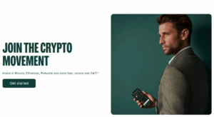 Bitpanda Join The Crypto Movement promotion on cryptocurrency homepage