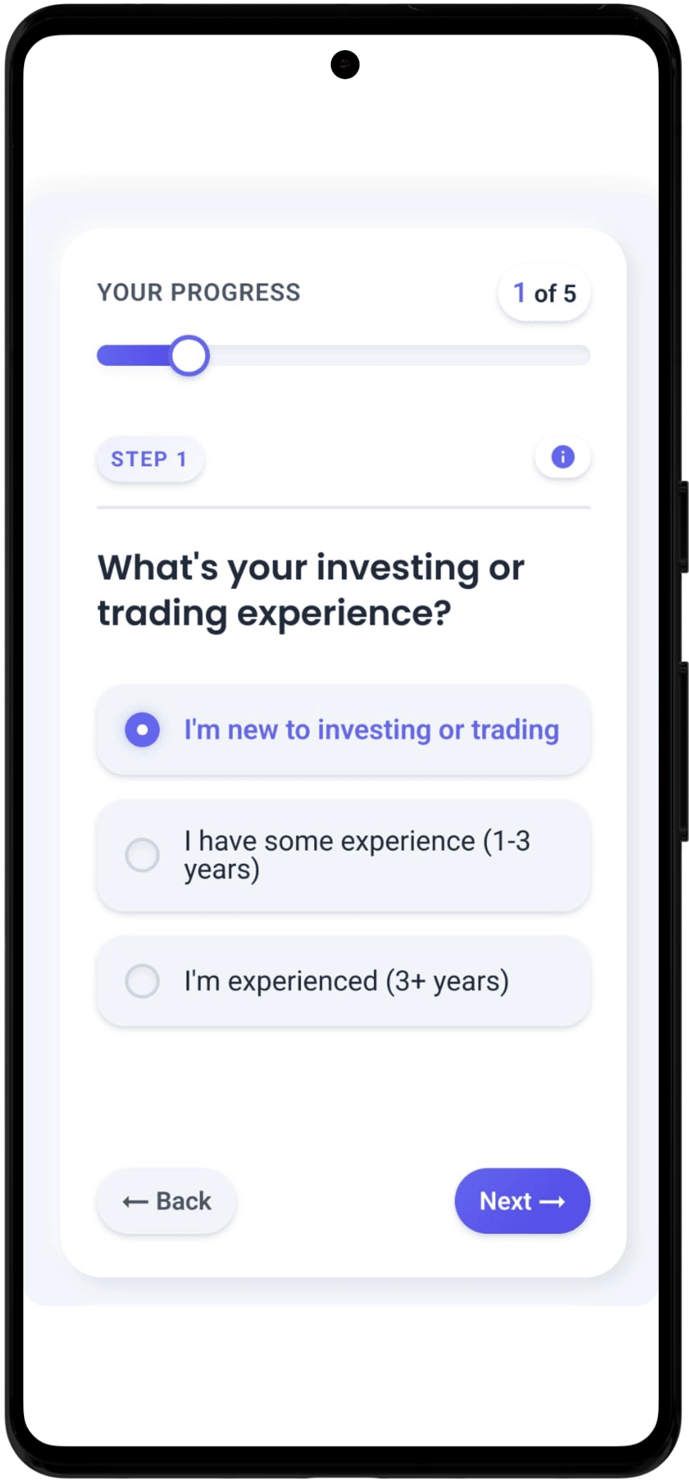 Step 1: Experience Question