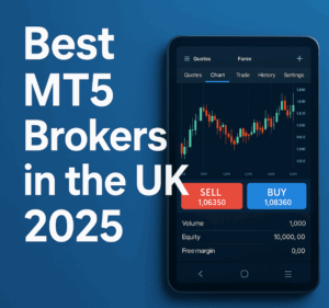 Best MT5 brokers in the UK for 2025 with trading chart example on mobile app