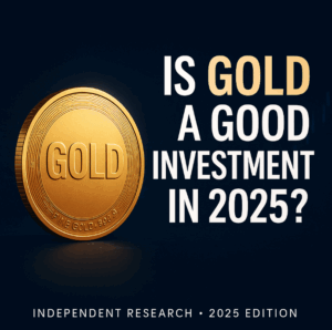 How to Buy BYD Shares 18 Gold coin with text ‘Is Gold a Good Investment in 2025?’ – 2025 independent research cover image