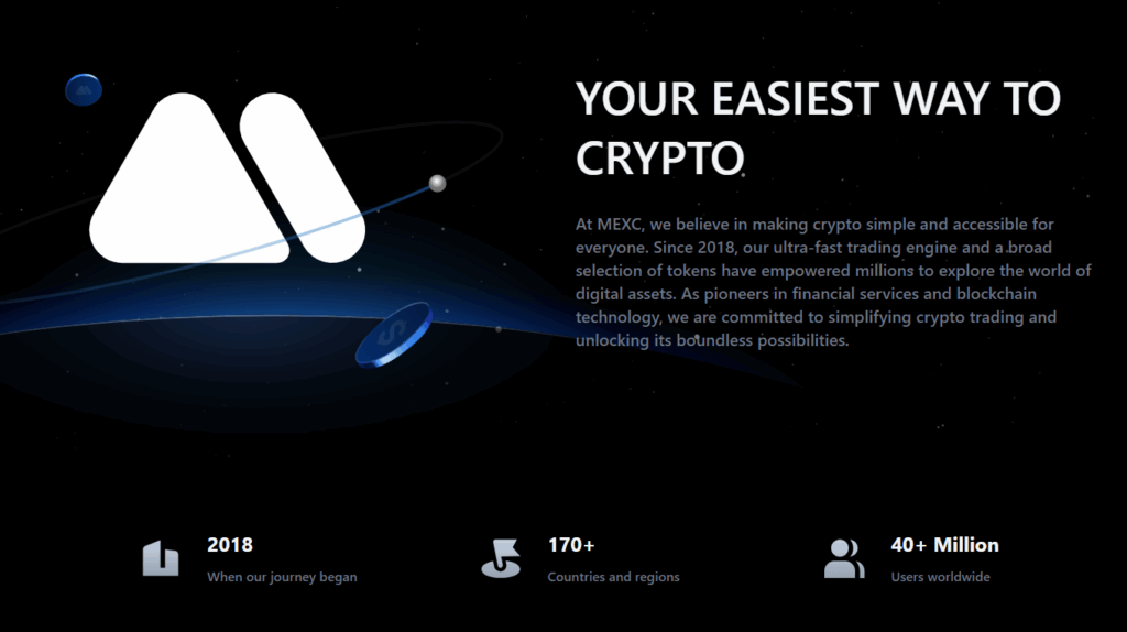 Is MEXC Safe? 8 MEXC Global overview showcasing the exchange’s history since 2018, presence in over 170 countries, and more than 40 million cryptocurrency users worldwide.