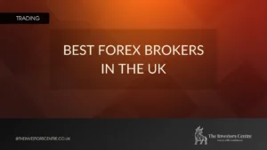 Banner image reading “Best Forex Brokers in the UK” on a warm orange textured background.