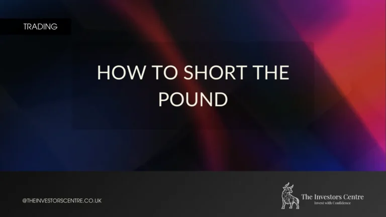 Banner image reading “How to Short the Pound” on a dark abstract gradient background.