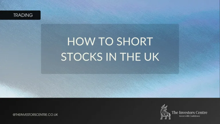 Banner image reading “How to Short Stocks in the UK” on a textured blue background.