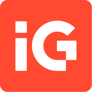 IG Logo featuring a red square with lowercase white "i" and uppercase "G" letters, creating a modern logo design. Bold, minimalistic, and visually striking.