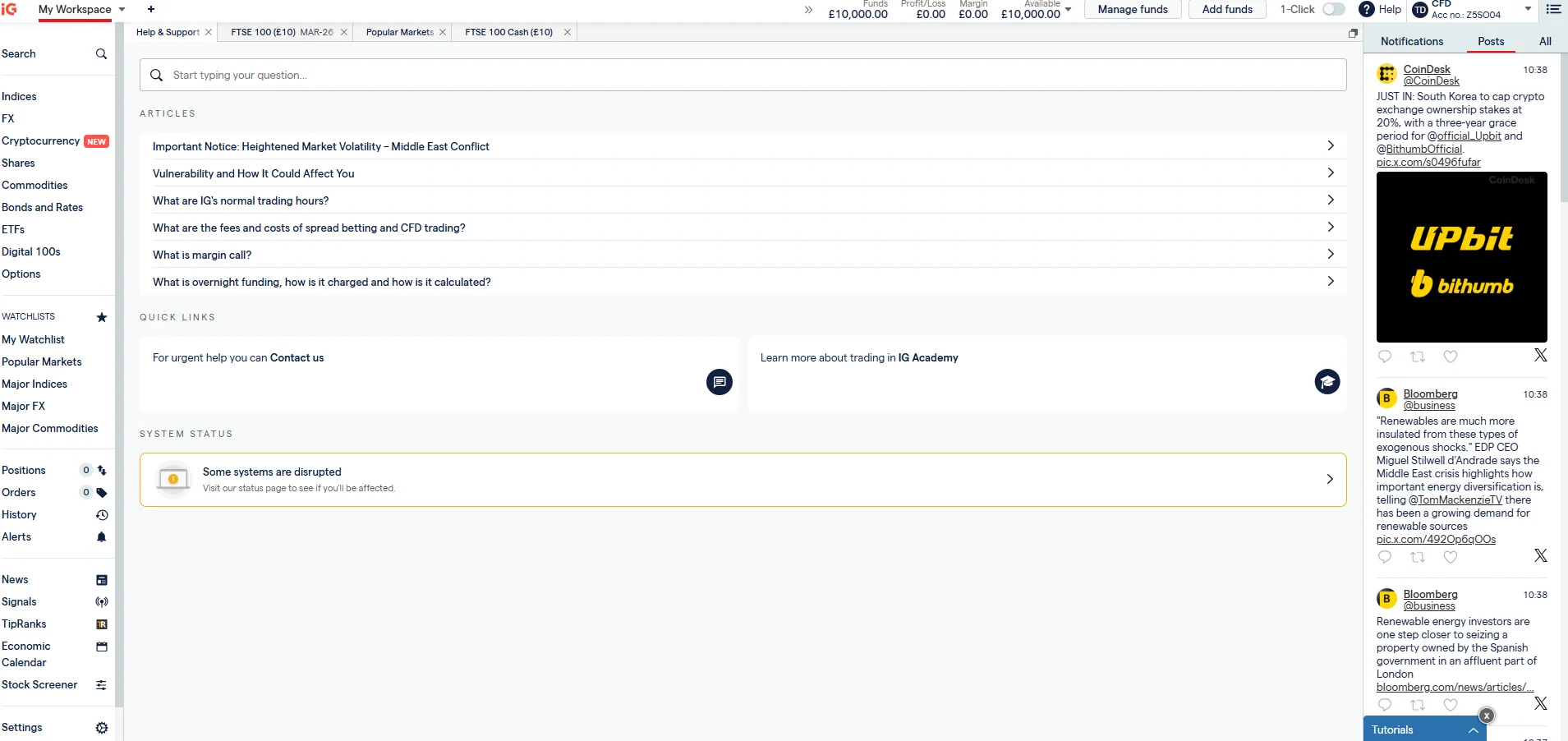 IG help centre articles explaining overnight funding charges