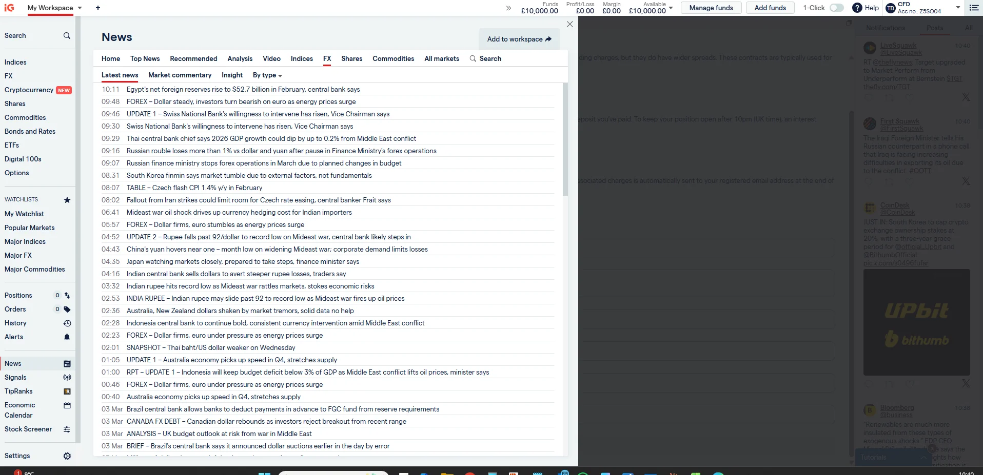 IG Reuters news feed with latest market headlines for sentiment analysis