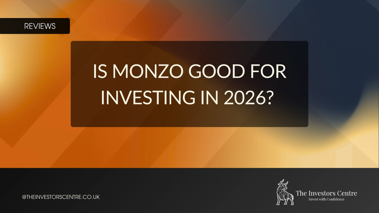 Featured image for The Investors Centre article titled Is Monzo Good for Investing in 2026 with branded orange and dark gradient background