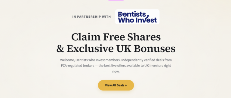 dentists who invest landing page screenshot